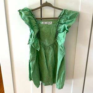 Zara girls green dress 2-3 years used good condition